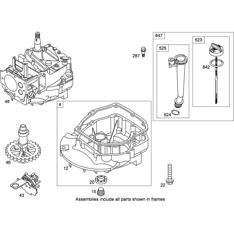 Crankcase Assembly Briggs and Stratton 126T02-0231-B1