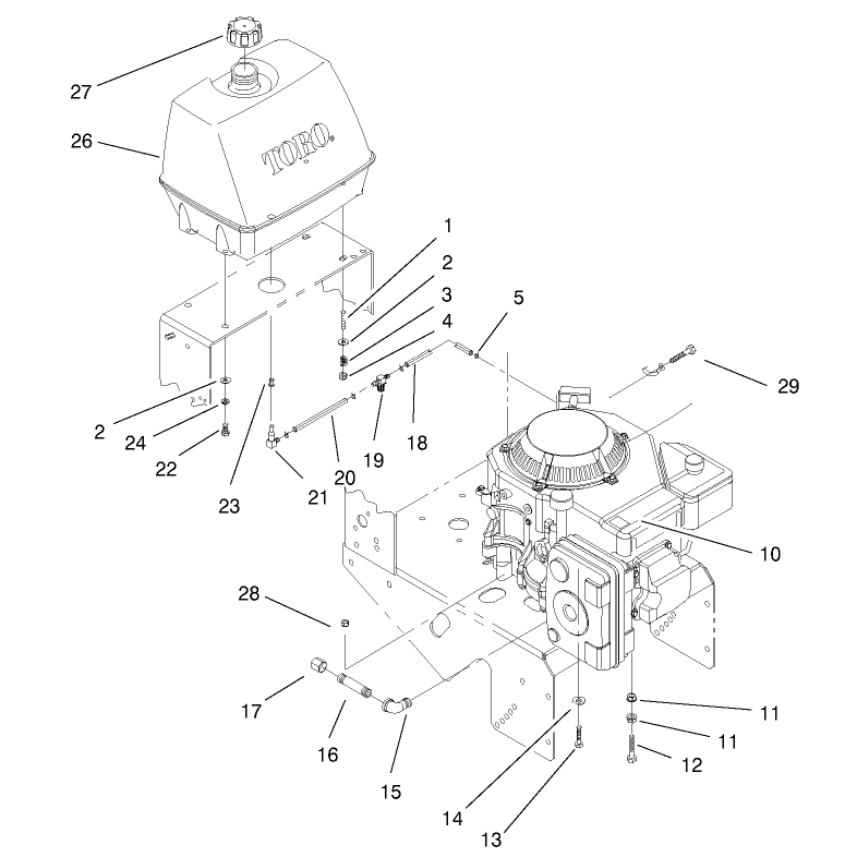 Engine and Fuel System Assembly
