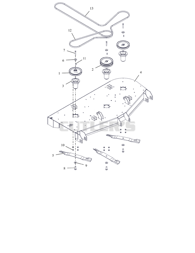 Deck, Belts, Blades and Spindles – 60"