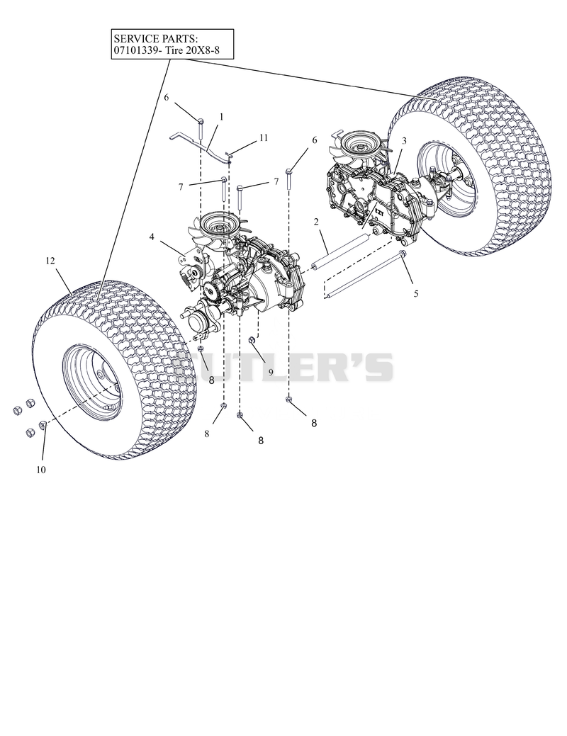 Rear Tires and Transaxles - 42"
