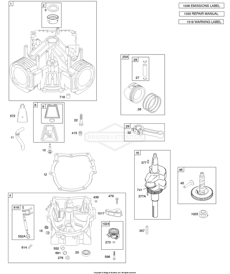 Crankshaft, Camshaft, Cylinder, Crankcase Cover/Sump, Piston/Rings/Connecting Rod