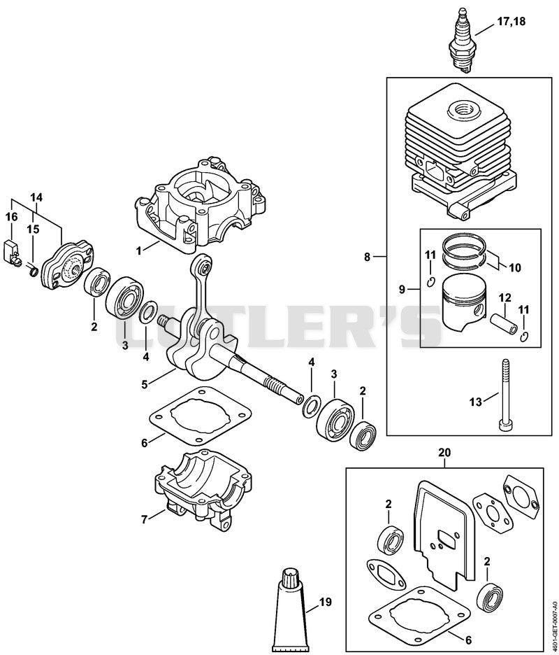 Crankcase, Cylinder MM 55 C-E Z