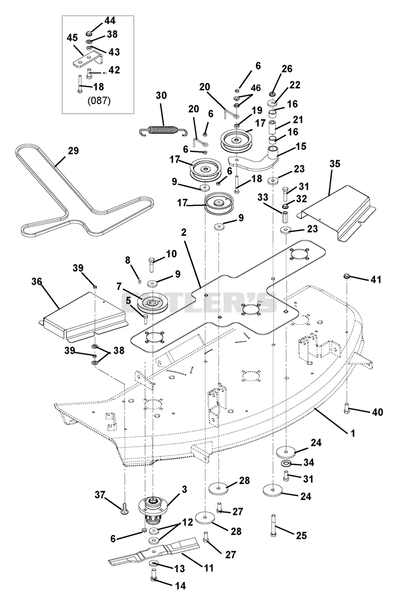 Belt, Idlers ,Blades And 50-Inch Mower Deck