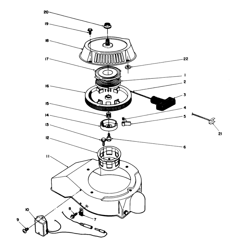 Recoil Starter Assembly (engine Model No. 47pm1-5)