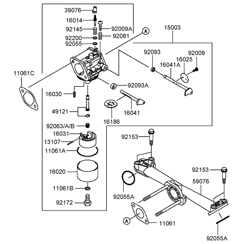 Carburetor Assembly Kawasaki FH381V-AS25