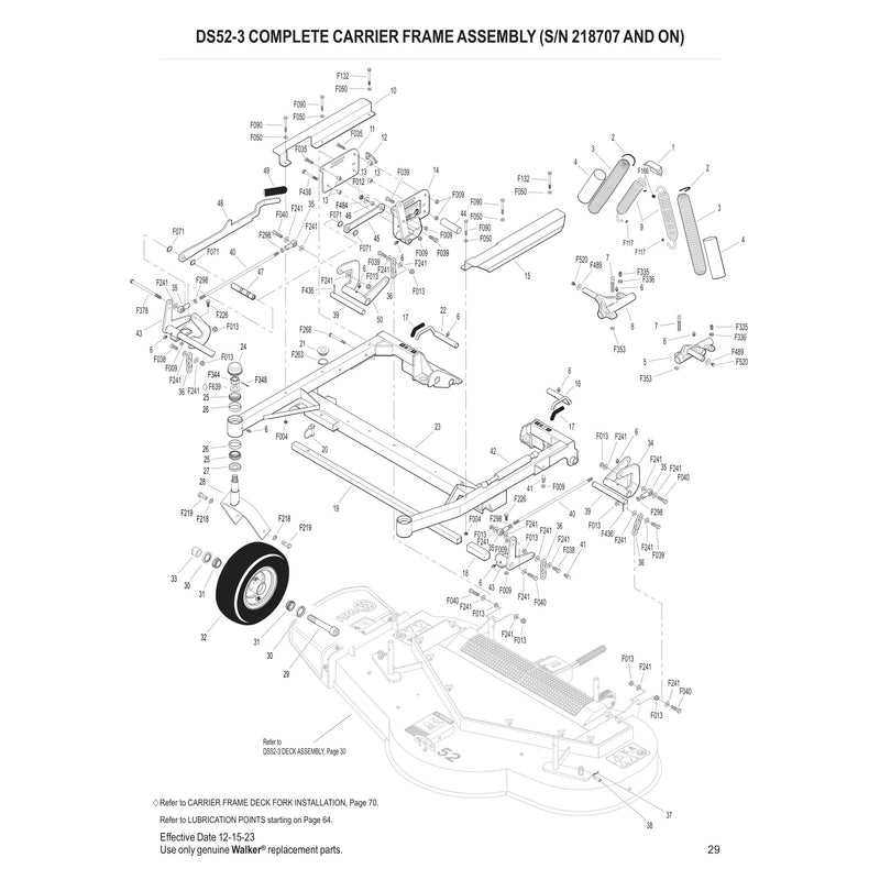 DS52-3 COMPLETE CARRIER FRAME ASSEMBLY (S/N 218707 AND ON)