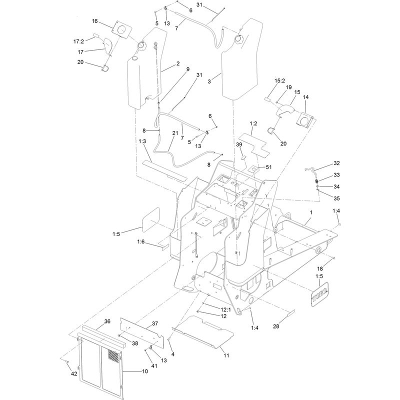 Frame Fuel Tank and Cover Assembly