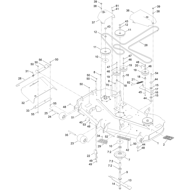 60 Inch Deck and Decal Assembly