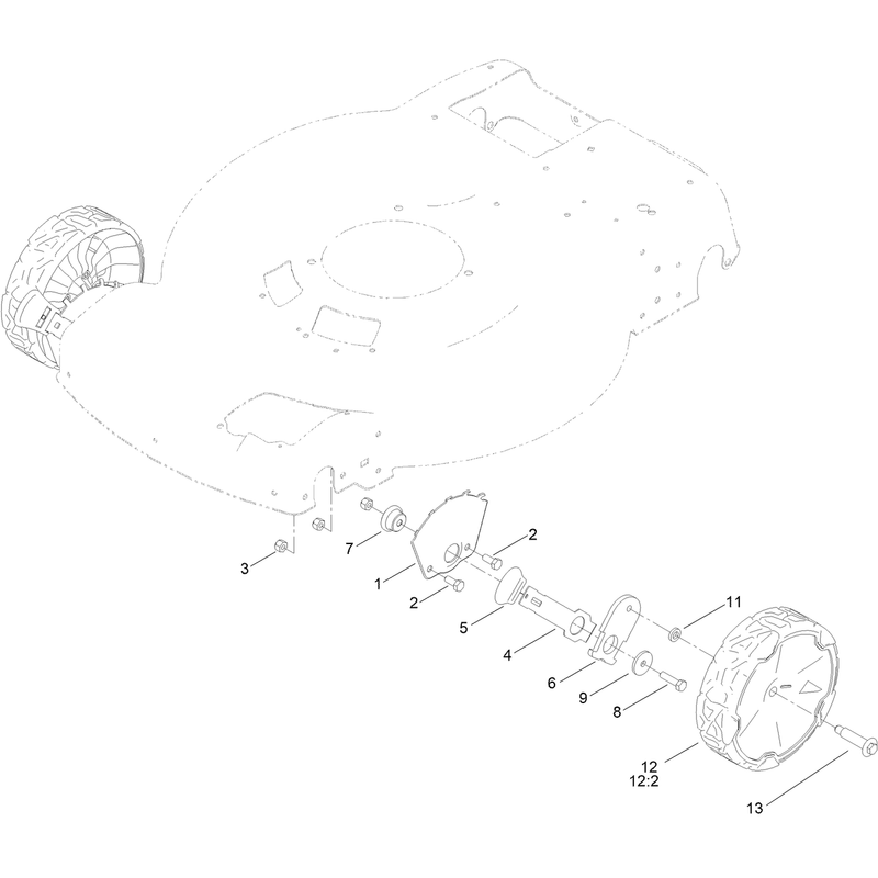 Front Wheel and Height of Cut Assembly