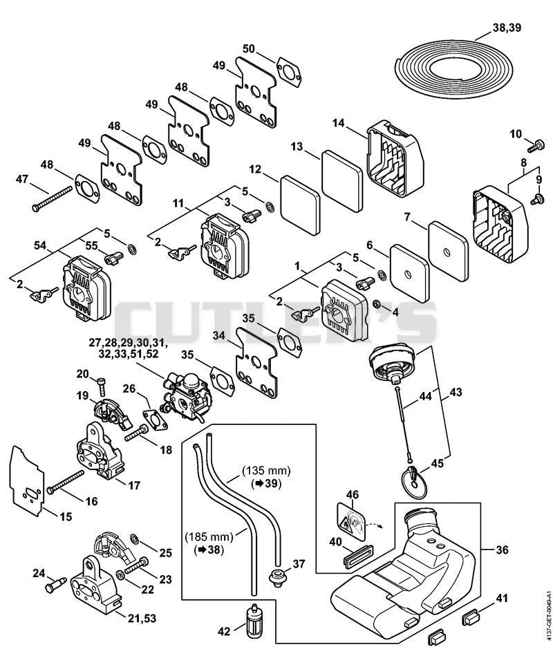Air filter, Fuel tank