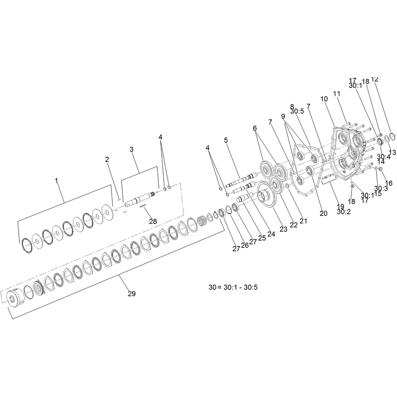 Transmission Assembly (cont.)   Gear Case and Clutch Assembly
