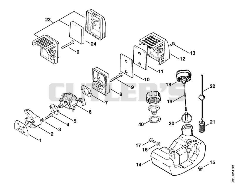 Air filter, Fuel tank