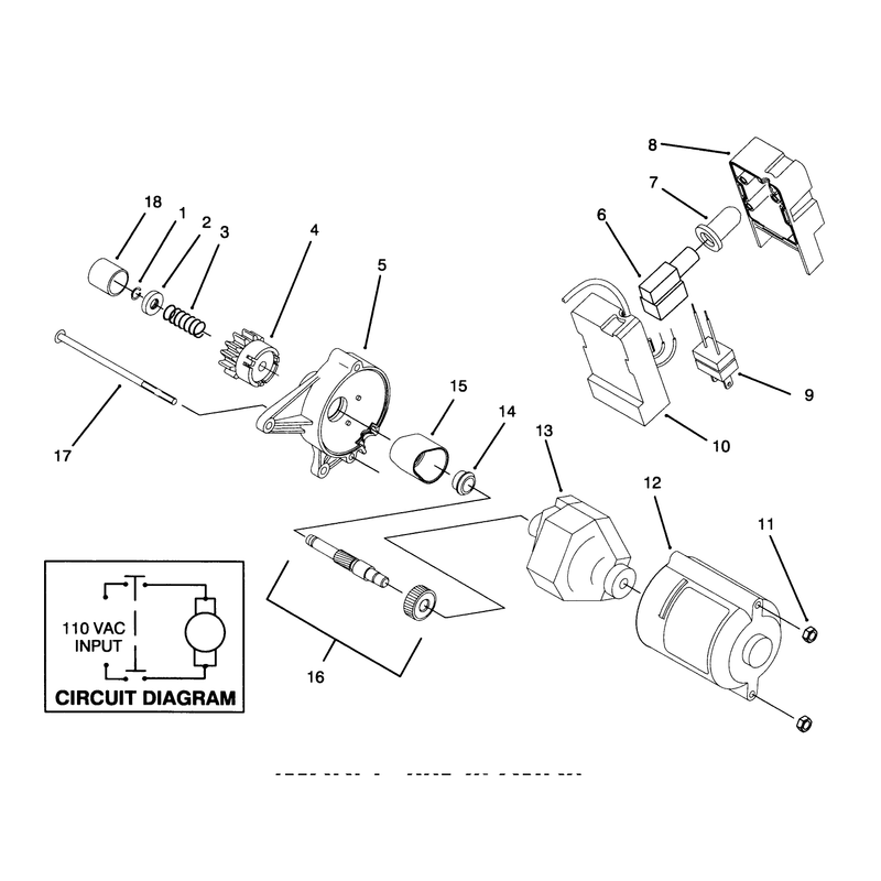 Starter Motor Assembly (model 38176 Only)