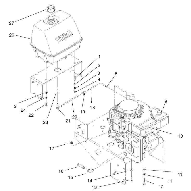 Engine and Fuel System Assembly