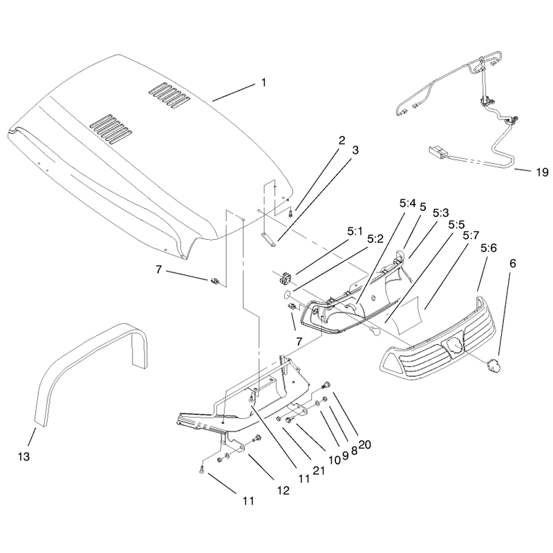 Hood and Headlight Assembly