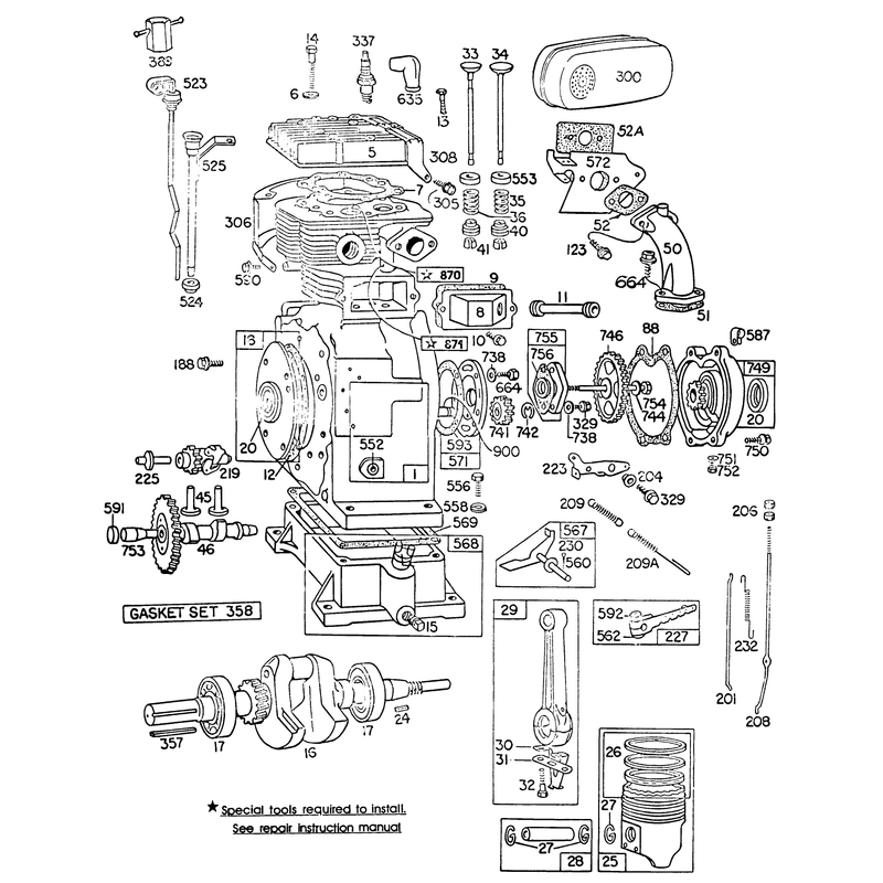 Engine Briggs and Stratton Model No 326437-0630-01