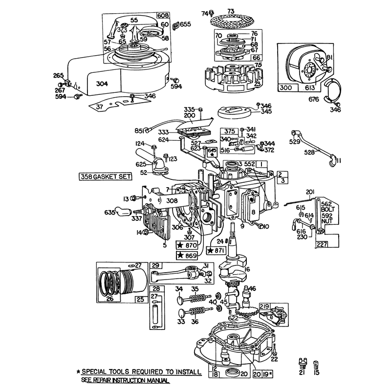 Engine Briggs & Stratton Model 130902-0647-01 (continued)