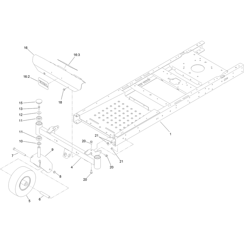 Frame, Front Axle and Caster Wheel Assembly