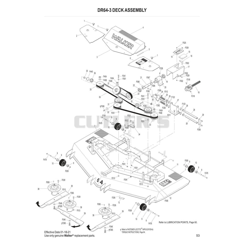 DR64-3 DECK ASSEMBLY