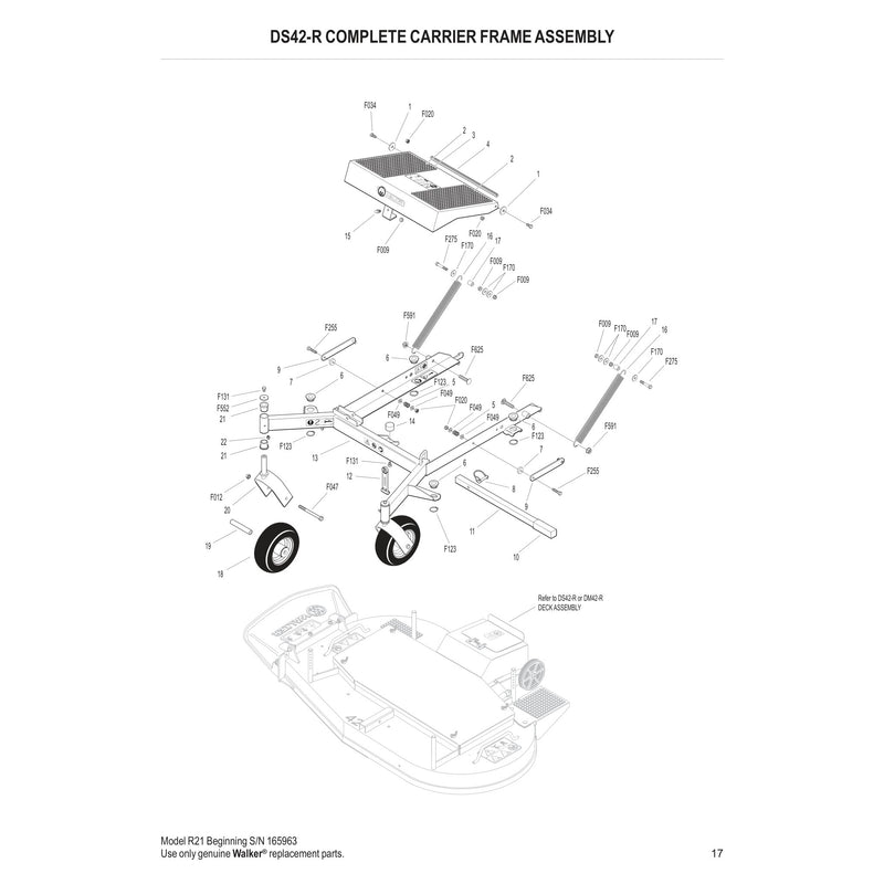 DS42-R COMPLETE CARRIER FRAME ASSEMBLY