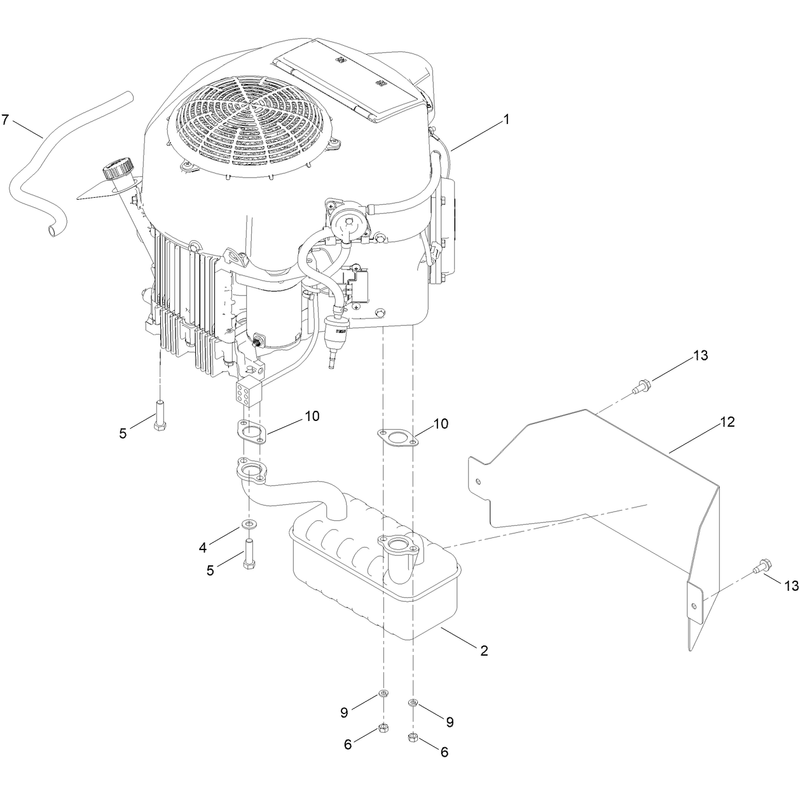Engine and Muffler Assembly