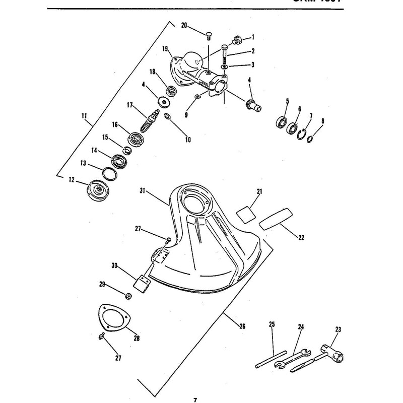 Gear Case Debris Shield and Tools