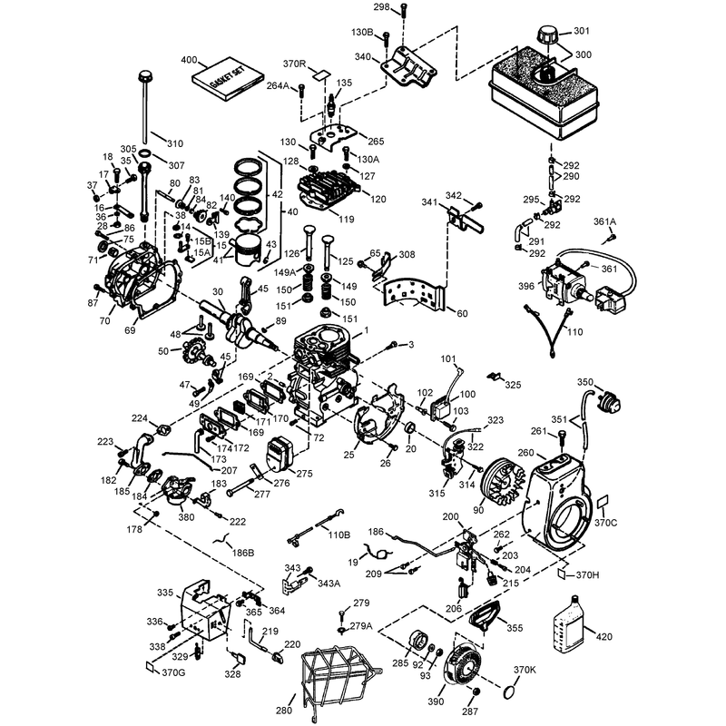Engine Assembly No. 1  Tecumseh LH358SA-159626A