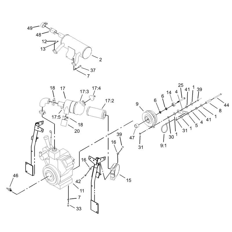 Engine Clutch and Air Cleaner Assembly