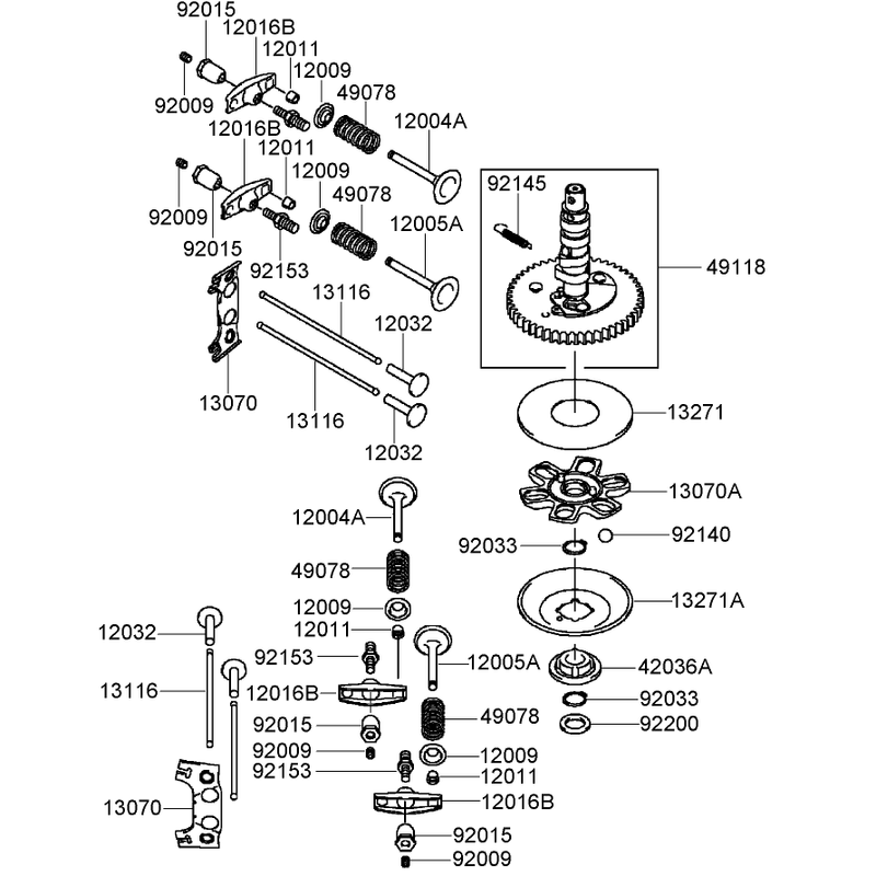 Valve and Camshaft Assembly  Kawasaki FH430V-DS28