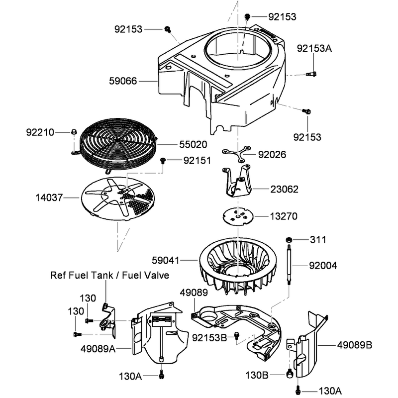Cooling Equipment Assembly  Kawasaki FH541V-ES24