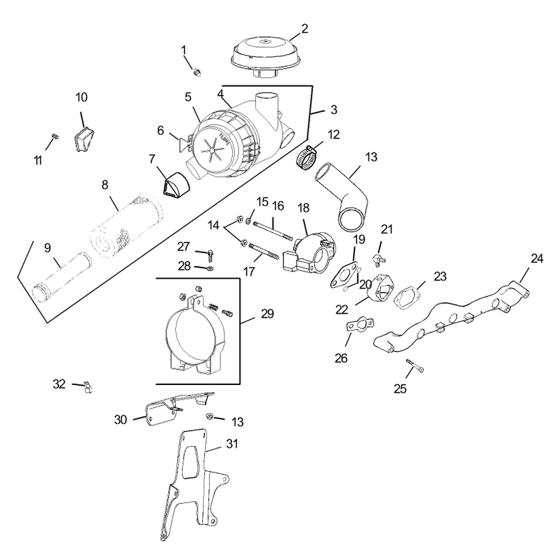 Air IntakeFiltration Assembly Kohler CV20S PRO 65593