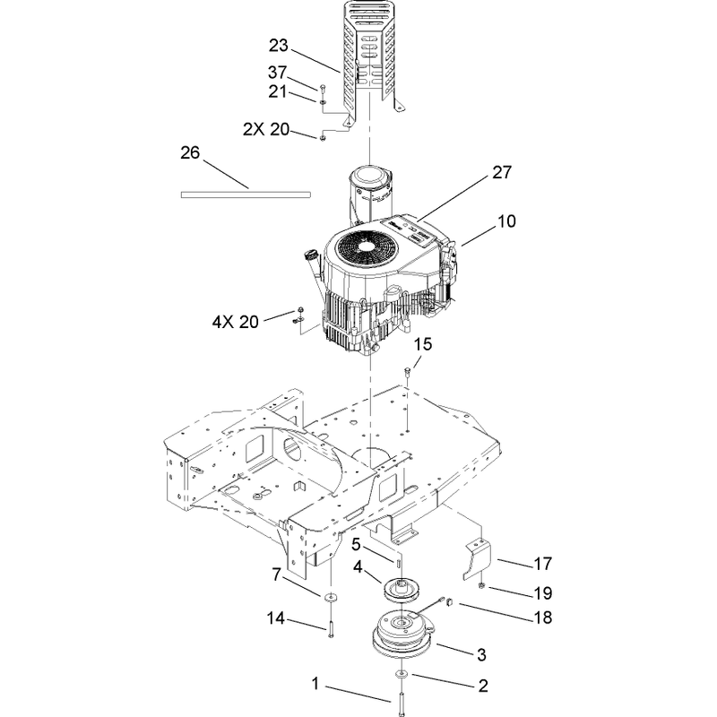 Engine and Clutch Assembly