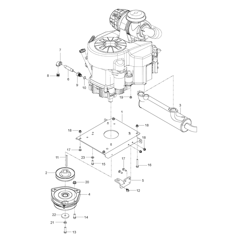 ENGINE MOUNTING, GUARDS & MUFFLER