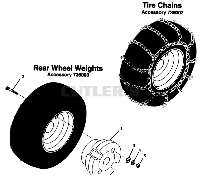 Tire Chains & Rear Wheel Weights (Accessories 736002 & 736003)