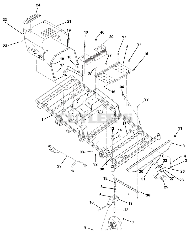 Frame, Hood, Footrest, Casters And Tires