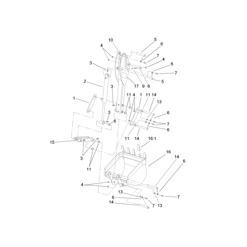 Bucket and Dipperstick Assembly