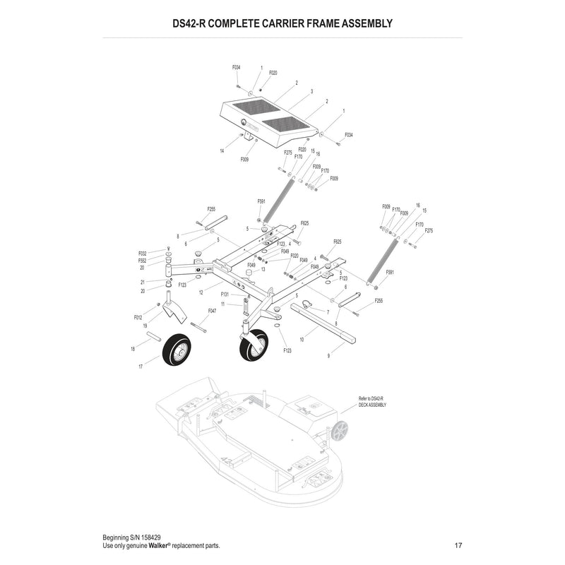 DS42-R COMPLETE CARRIER FRAME ASSEMBLY