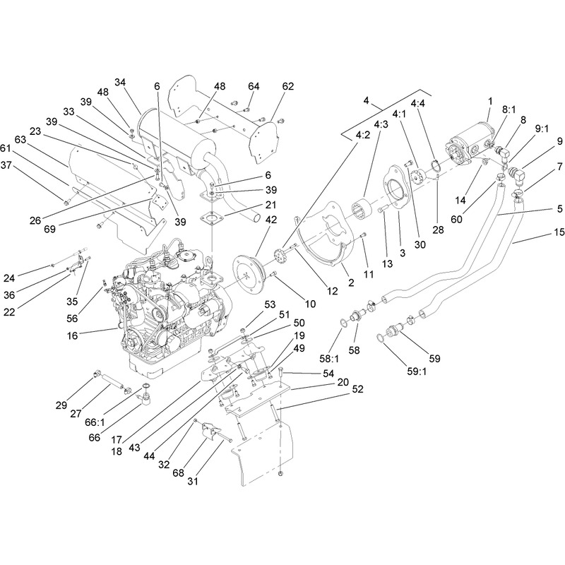 Engine and Pump Assembly