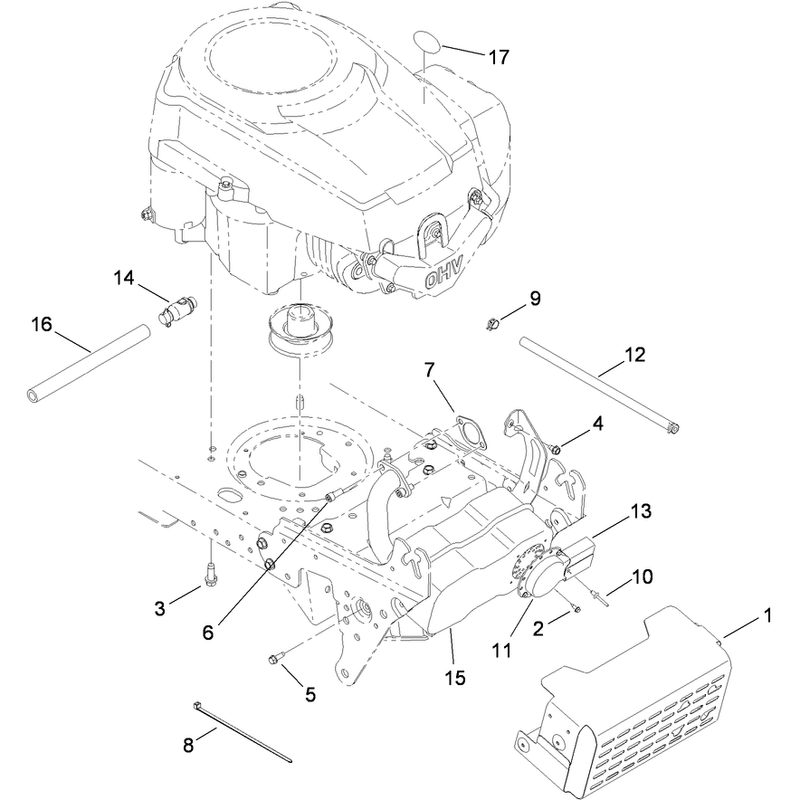 Muffler and Shield Assembly
