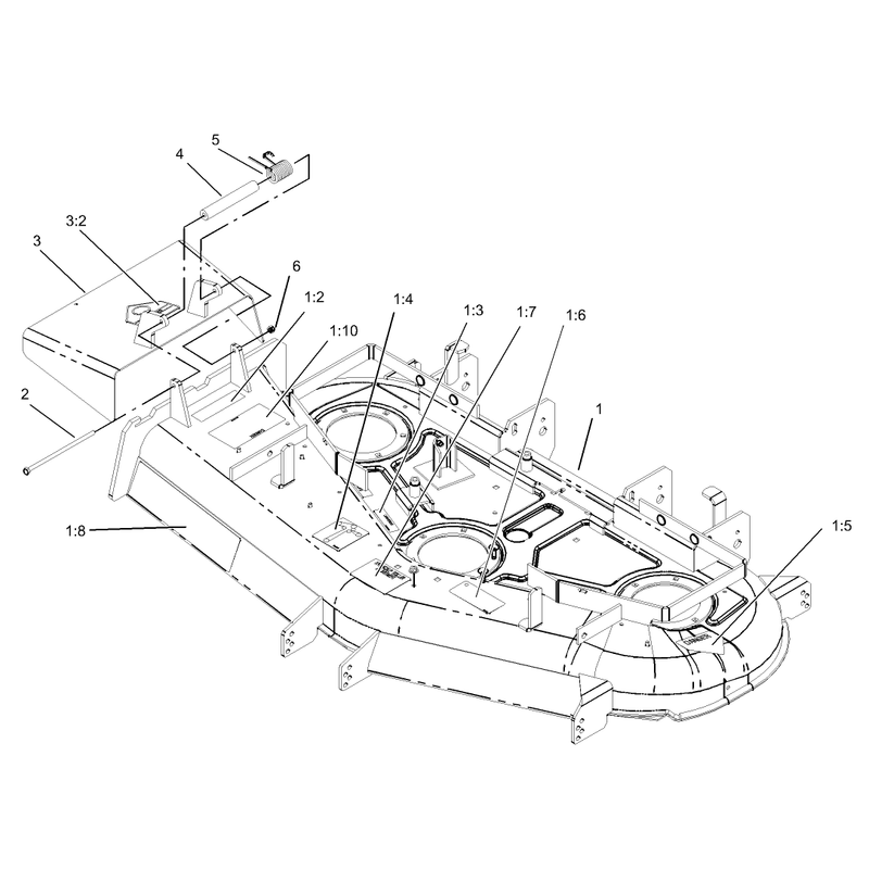 Deck and Deflector Assembly No 106-5876