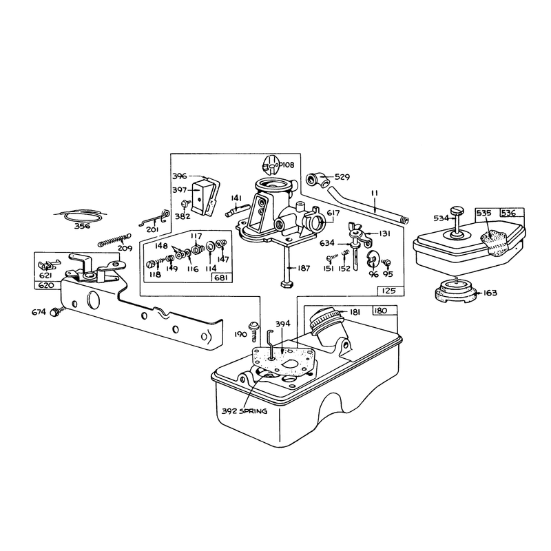 Briggs and Stratton Carburetor Assembly Model 390064 for 19in Hand Propelled Model 16067