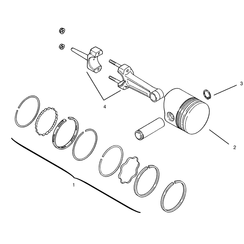 Piston and Rings Kohler Model Ms14s-Ts601559