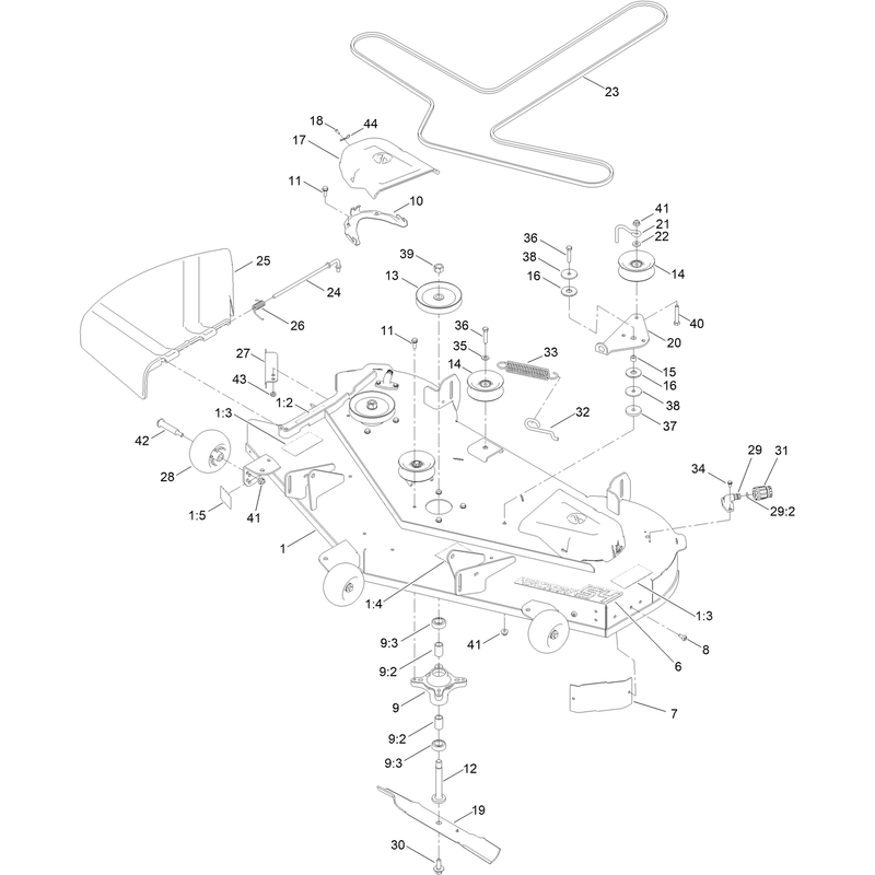 54 Inch Deck and Decal Assembly