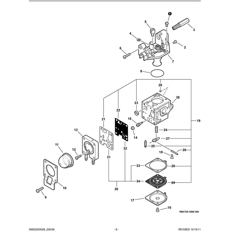 Carburetor -- RB-K70A