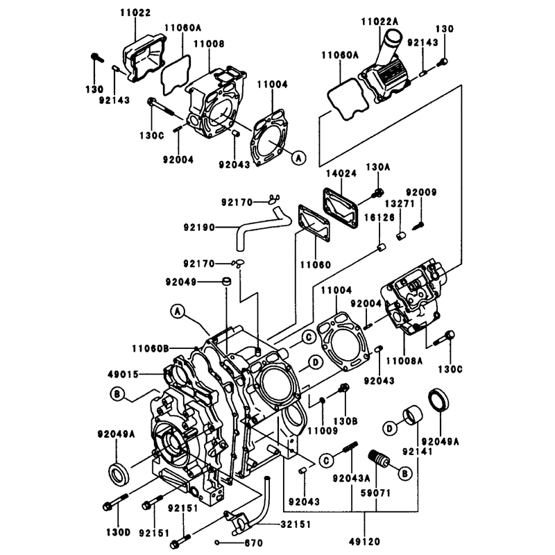 Cylindercrankcase Kawasaki Fd661d-S03