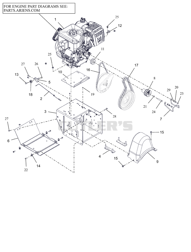 Engine (240V), Frame And Belt Drive