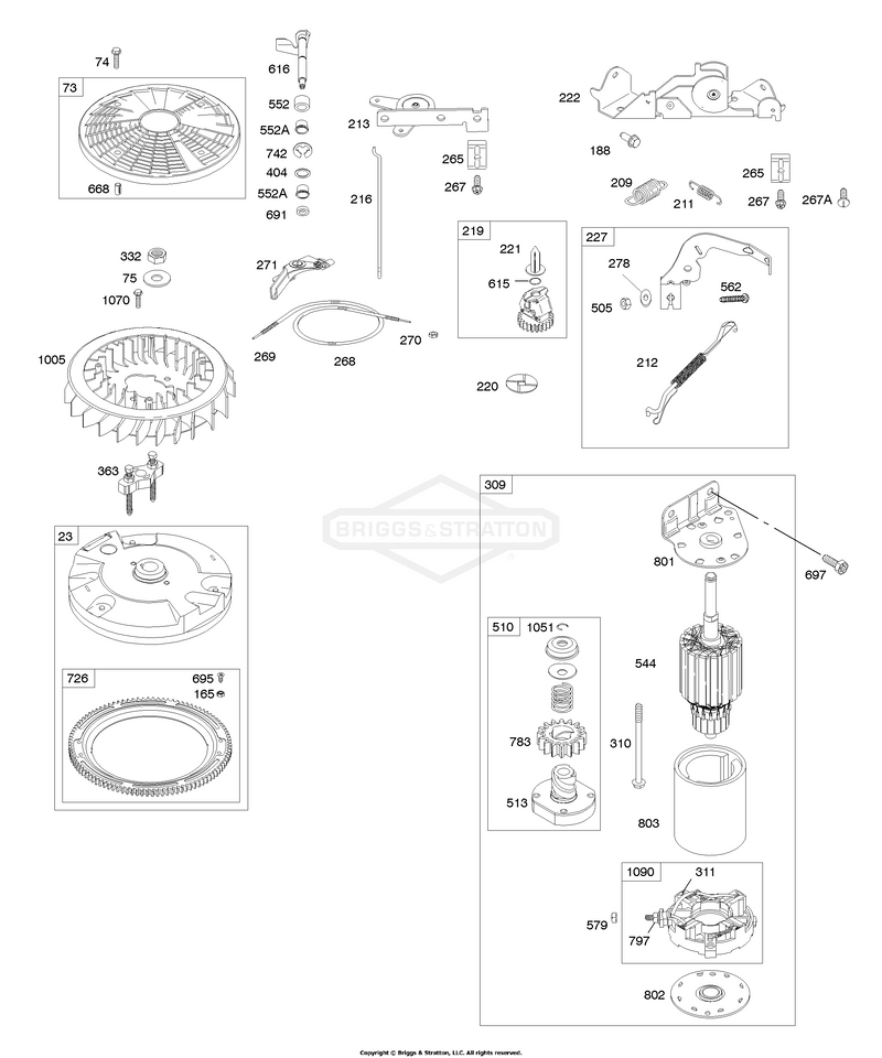 Controls, Electric Starter, Flywheel