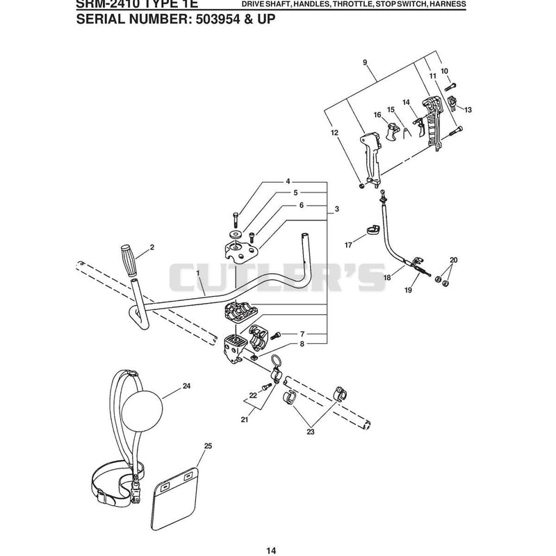Srm-2410 Type 1E  Driveshaft,Handles, Throttle, Stop Switch, Harness