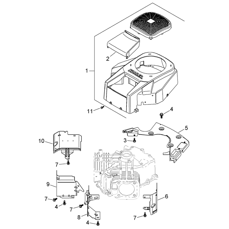 Blower Housing Assembly Kohler SV720-0032