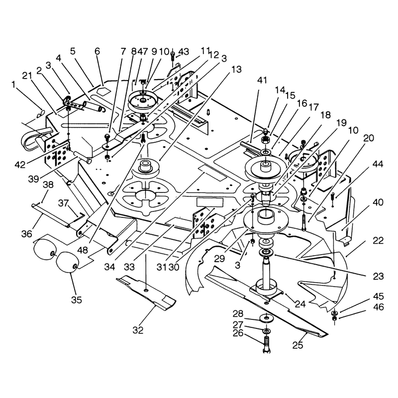 Cutting Deck and Spindle Assembly